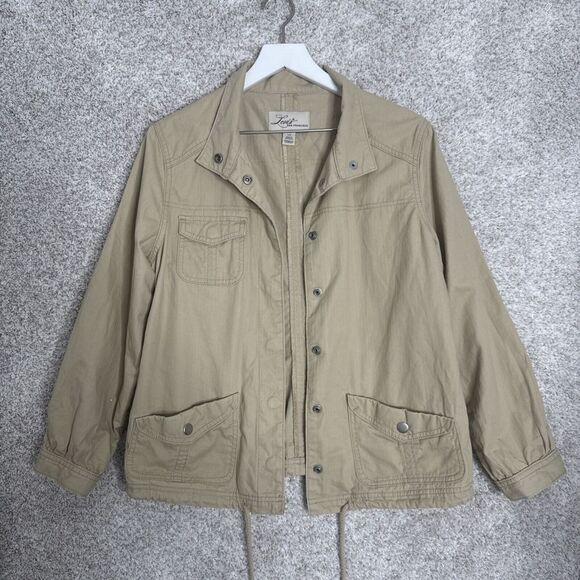 Levi's women's cotton‎ full snap casual Jacket - size Large - Khaki - Picture 1 of 15